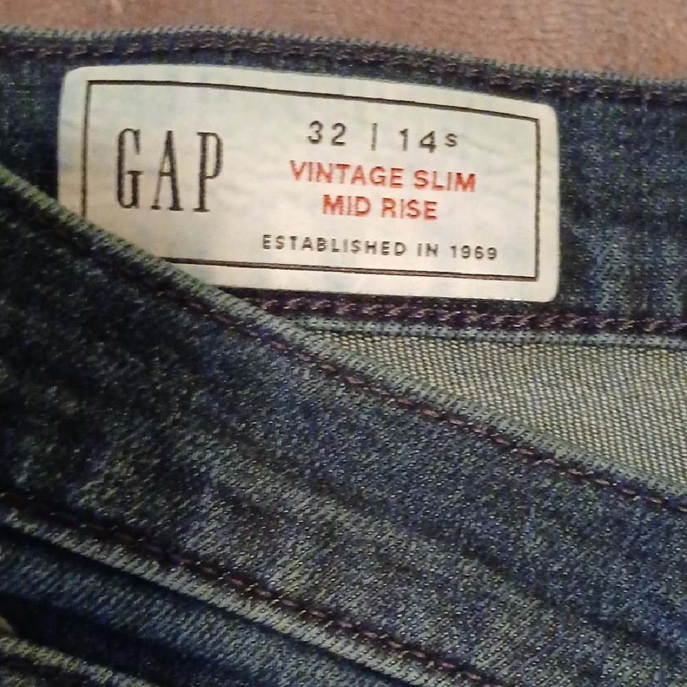 GAP Vintage Slim Mid Rise Dark Jeans Womens 14s - Picture 2 of 4
